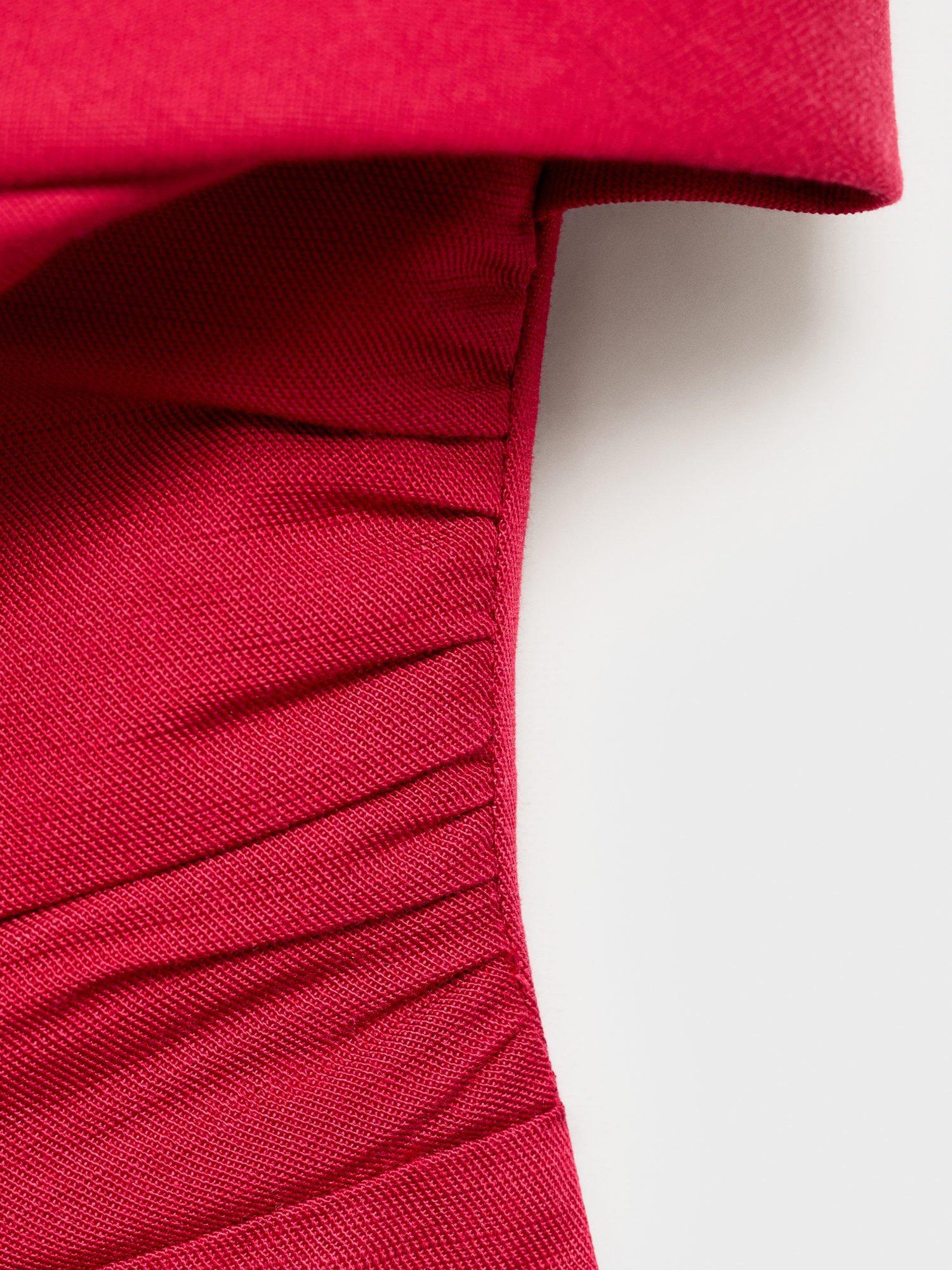 Product image 8 of 8, which shows Mango Sinsun Frill Detail Strapless Jumpsuit, Red, L