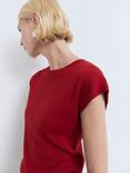 Mango Banana Cotton Blend Short Sleeved Fine Knit Sweater