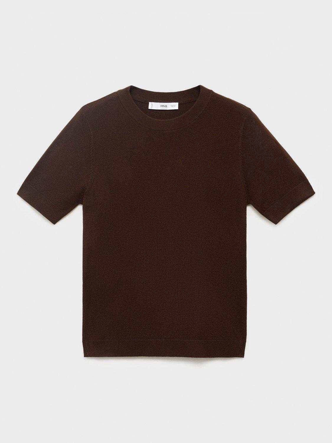 Product image 3 of 7, which shows Mango Basic Jumper, Dark Brown, L