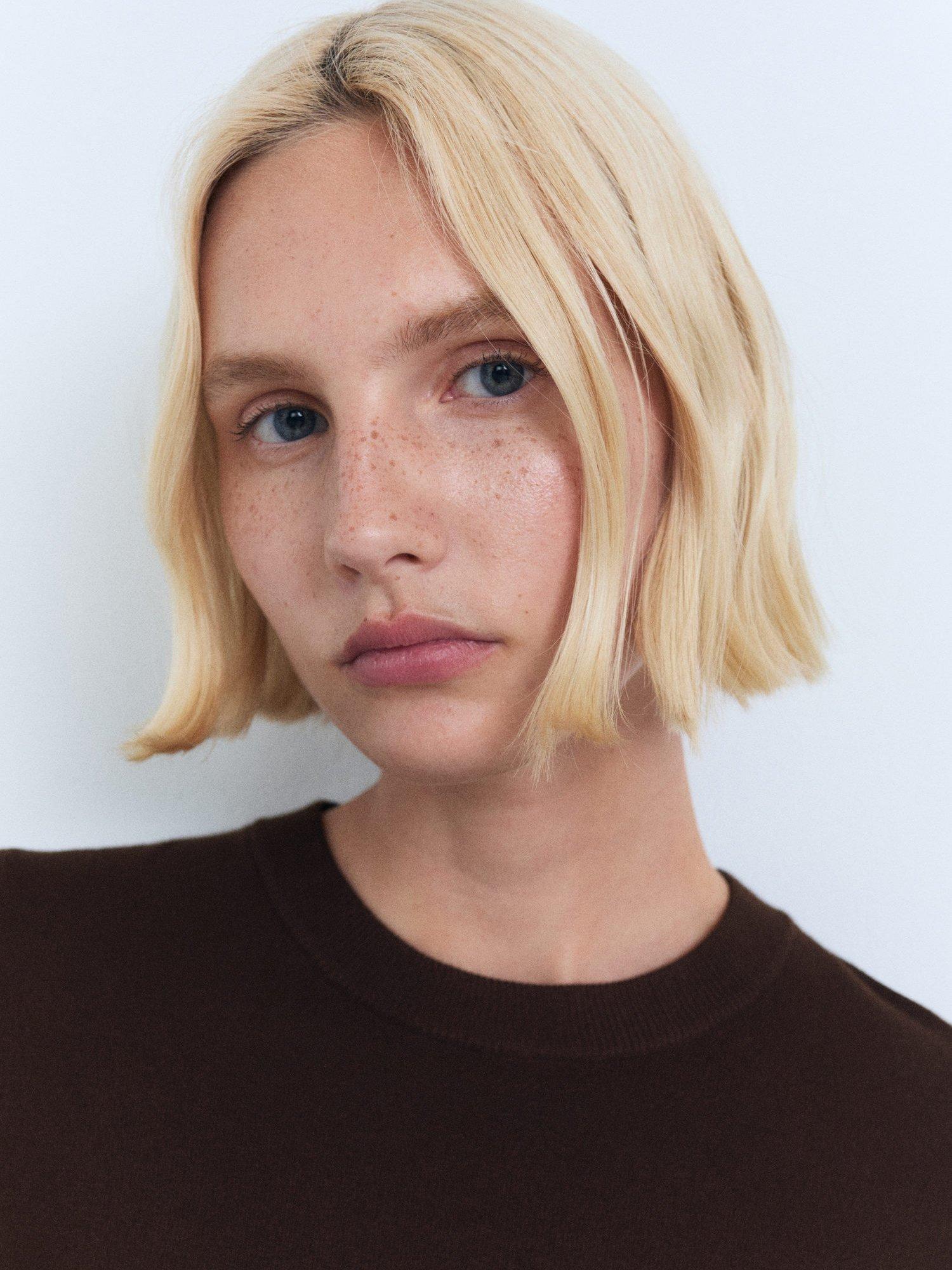 Product image 6 of 7, which shows Mango Basic Jumper, Dark Brown, L