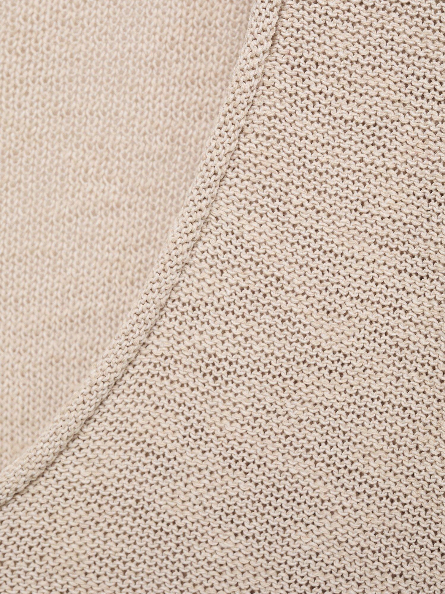 Product image 7 of 7, which shows Mango Faro Cotton Blend  V Neck Knit Sweater , Light Beige, L