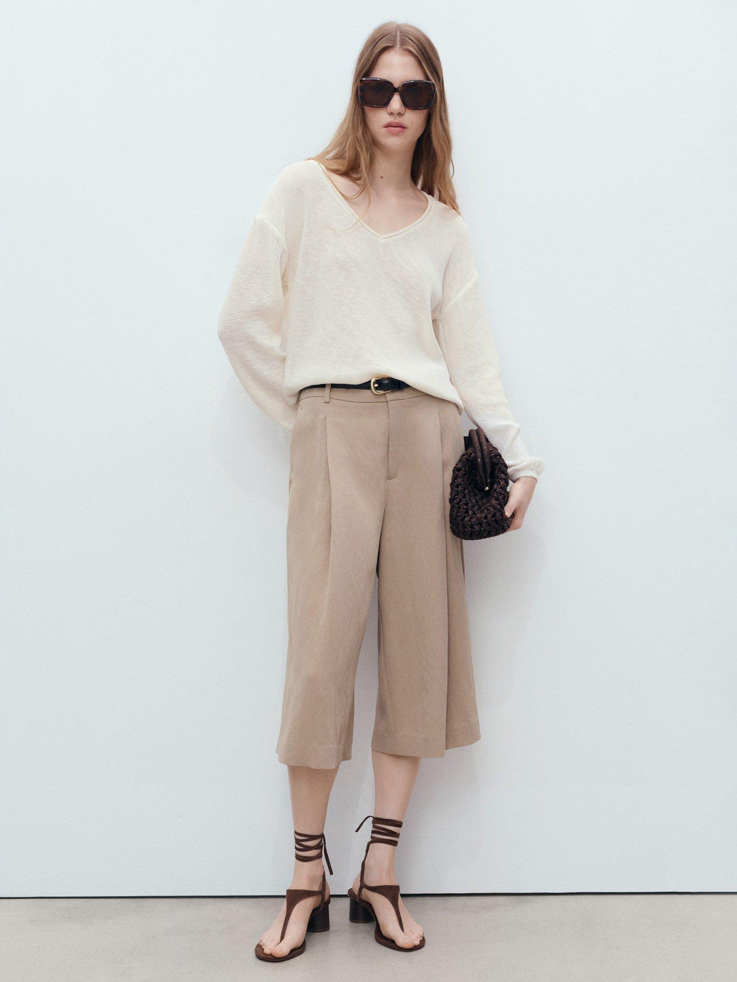 Product image 2 of 7, which shows Mango Faro V-Neck Jumper, White, XS