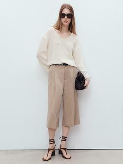 Mango Faro V-Neck Jumper, White - view 2, White