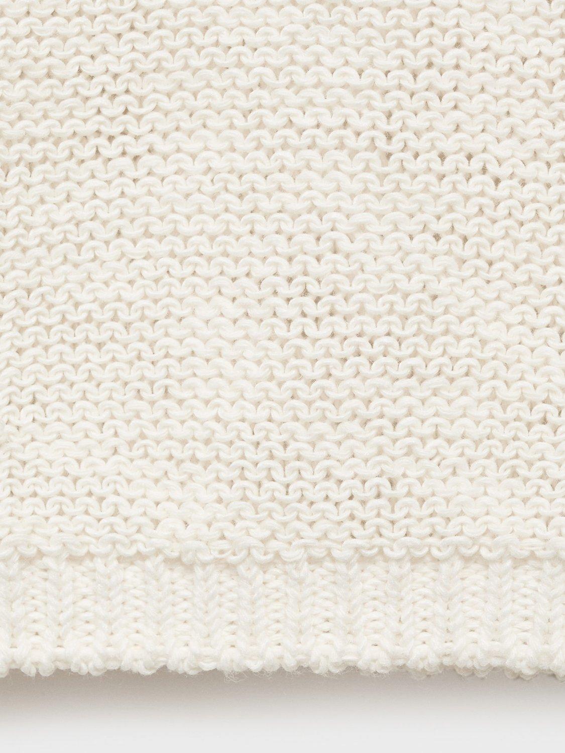 Product image 5 of 7, which shows Mango Faro V-Neck Jumper, White, XS