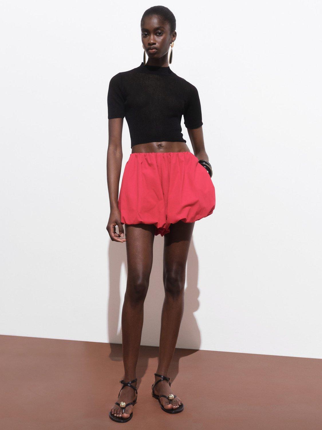 Product image 2 of 7, which shows Mango Paula Knitted Cropped High Neck Sweater , Black, L