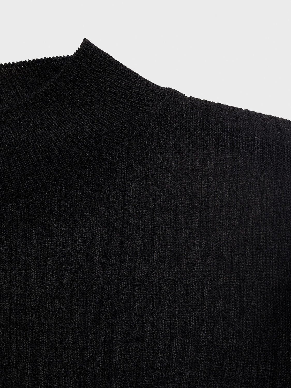 Product image 7 of 7, which shows Mango Paula Knitted Cropped High Neck Sweater , Black, L