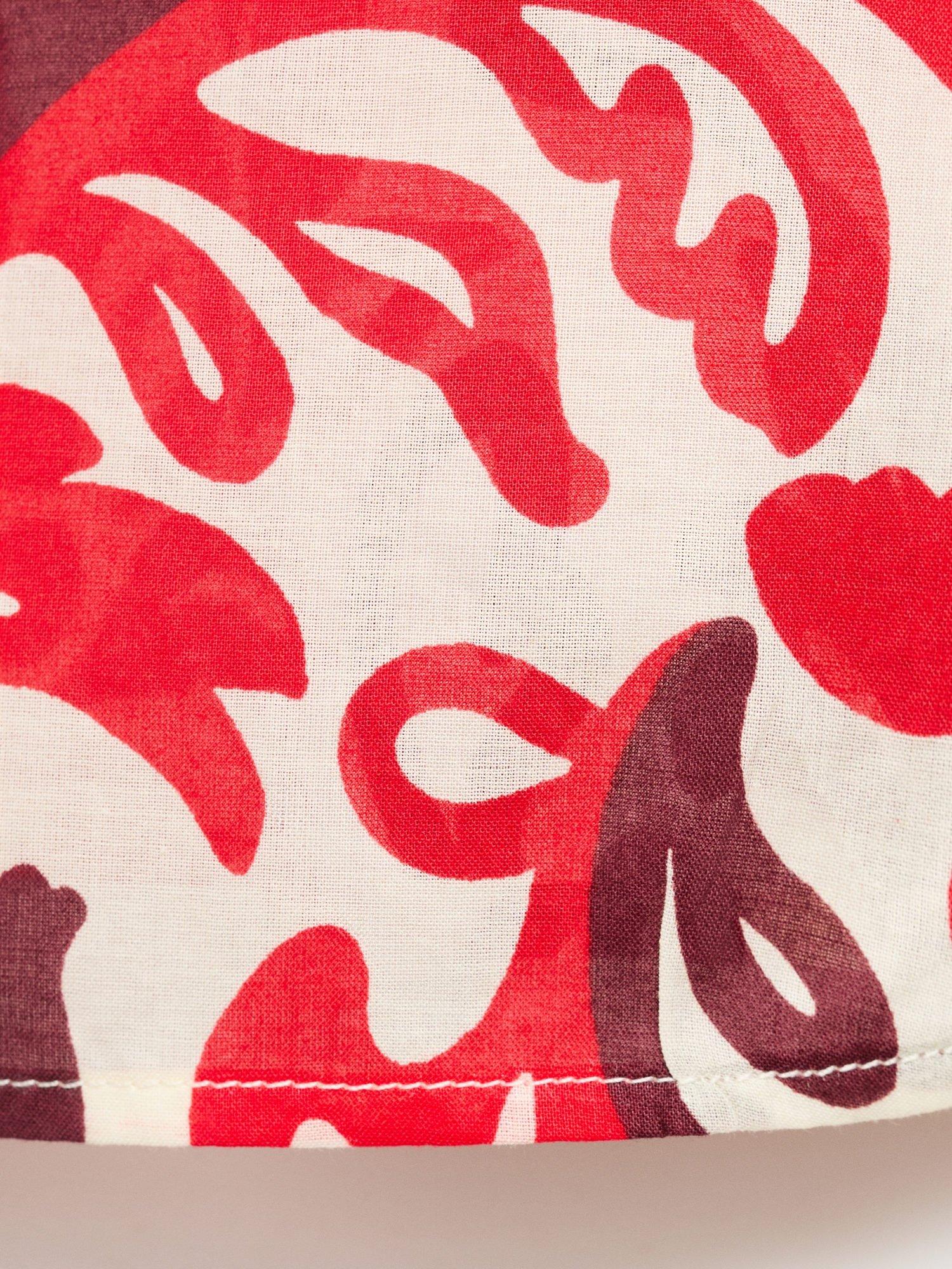 Product image 5 of 8, which shows Mango Julia Floral Print Cotton Shirt, Pink/Multi, 10