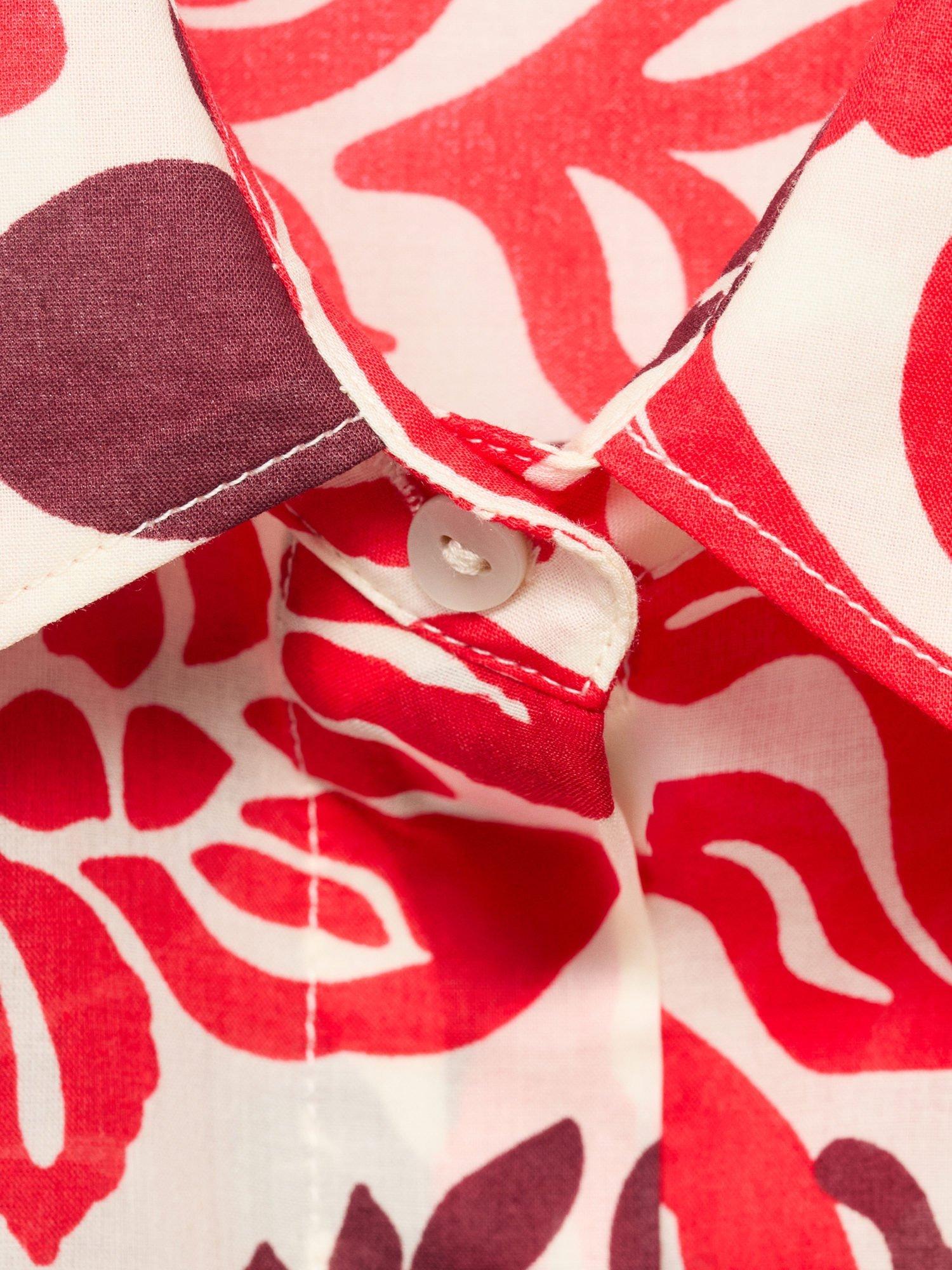 Product image 8 of 8, which shows Mango Julia Floral Print Cotton Shirt, Pink/Multi, 10