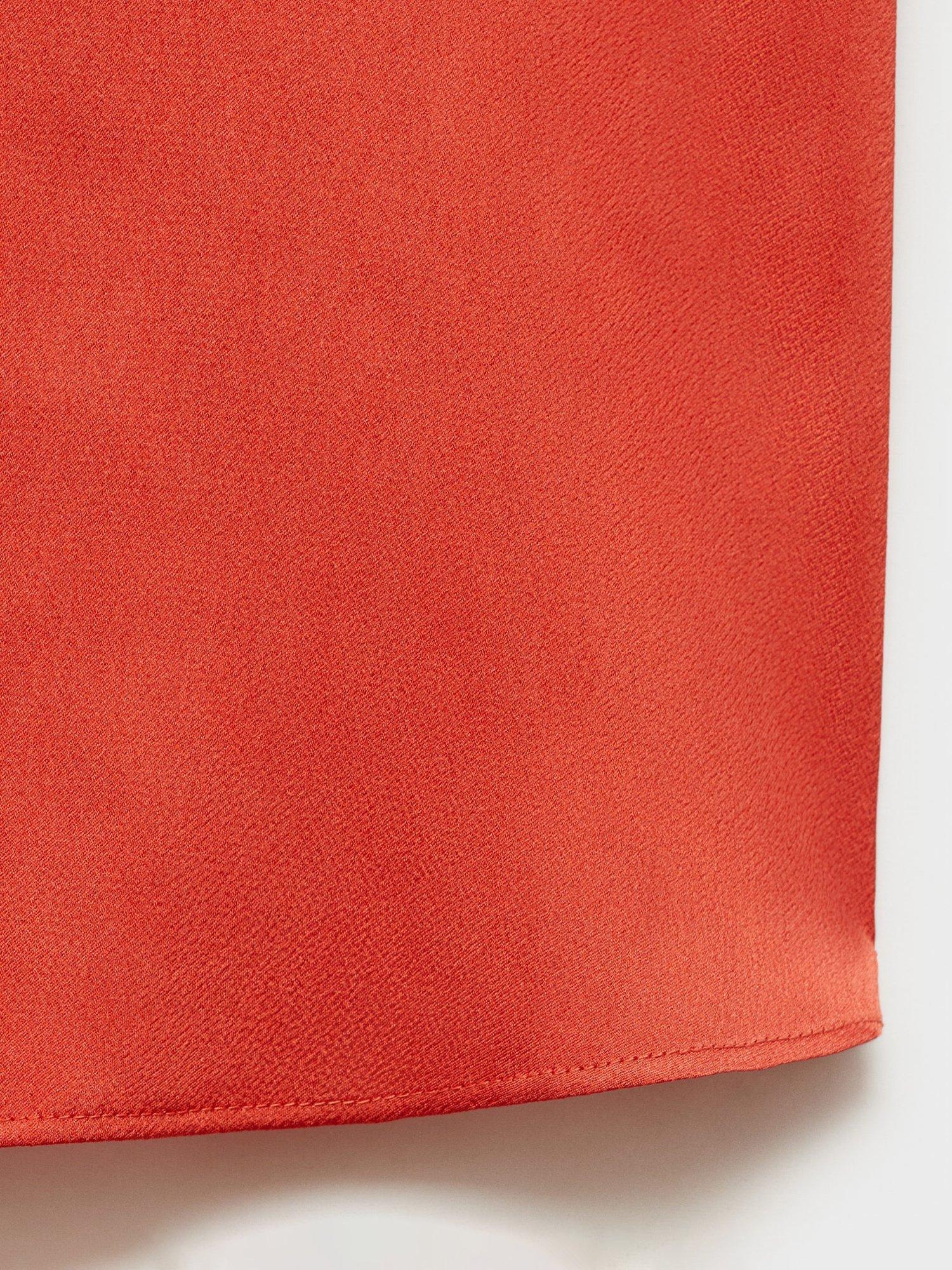 Product image 5 of 9, which shows Mango Sassa Fluid Short Sleeve Shirt, Red, 6