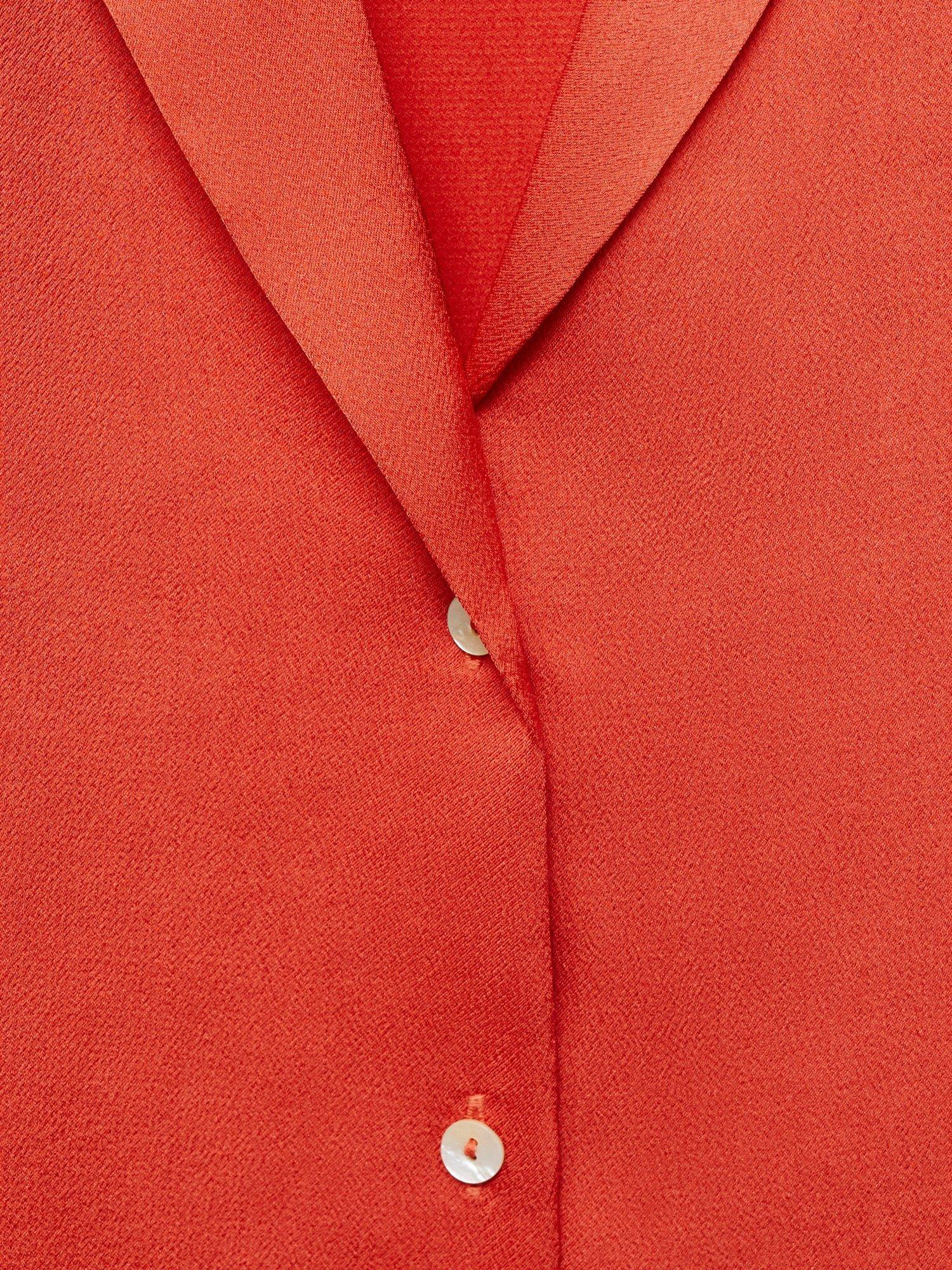 Product image 9 of 9, which shows Mango Sassa Fluid Short Sleeve Shirt, Red, 6