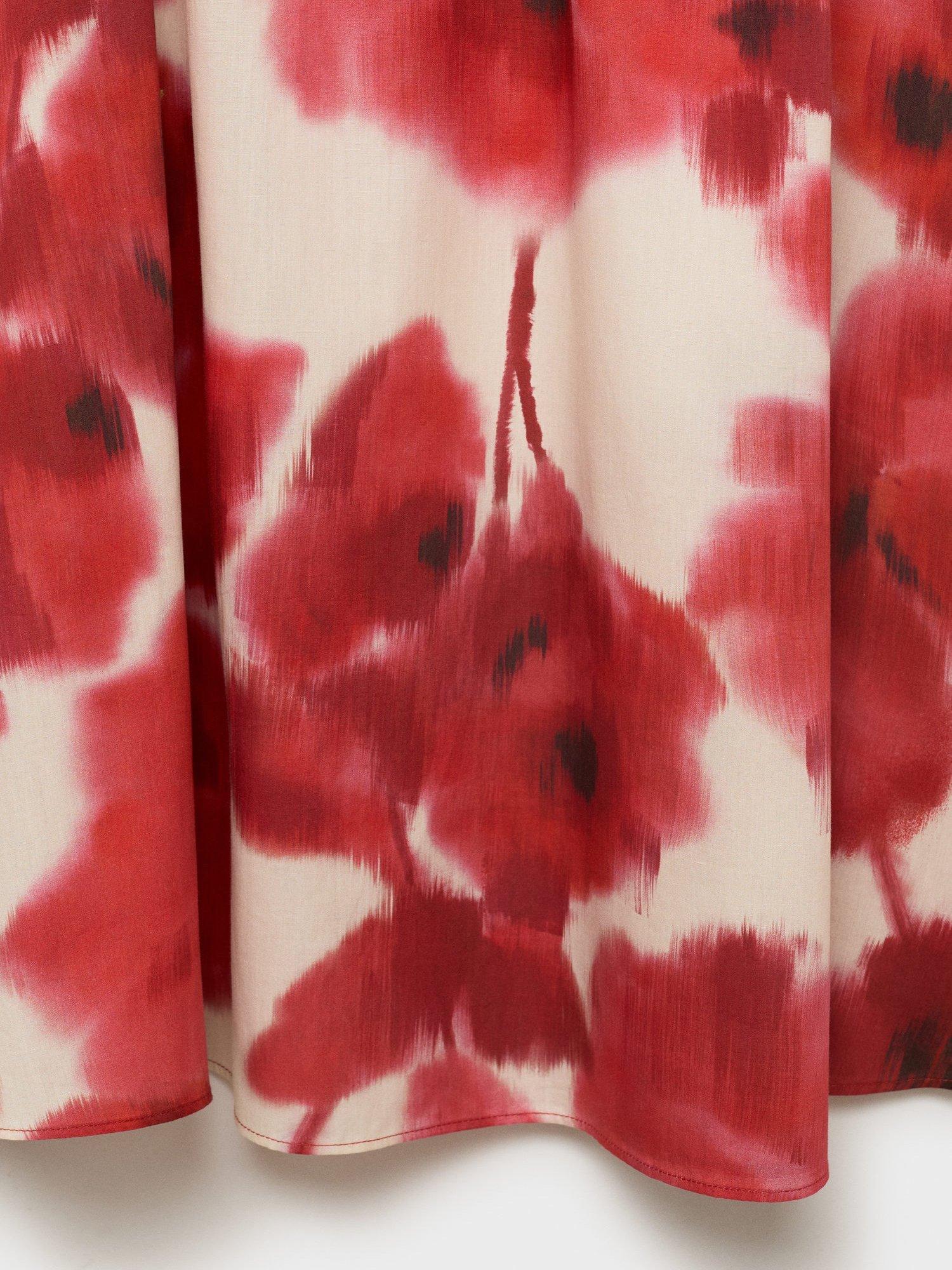 Product image 5 of 8, which shows Mango Aquare Abstract Floral Skirt, Beige/Multi, L