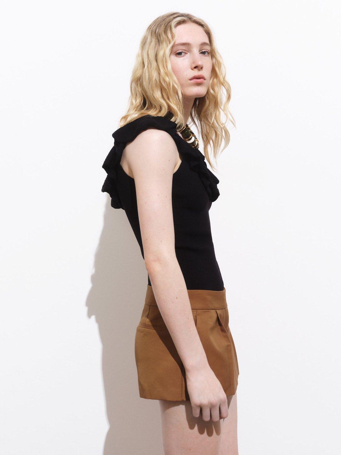 Product image 1 of 7, which shows Mango Juana Sleeveless Top, Black, XXS