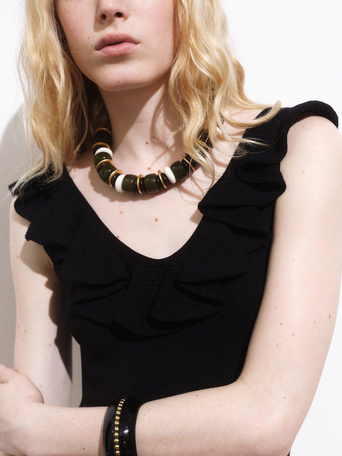 Product image 6 of 7, which shows Mango Juana Sleeveless Top, Black, XXS
