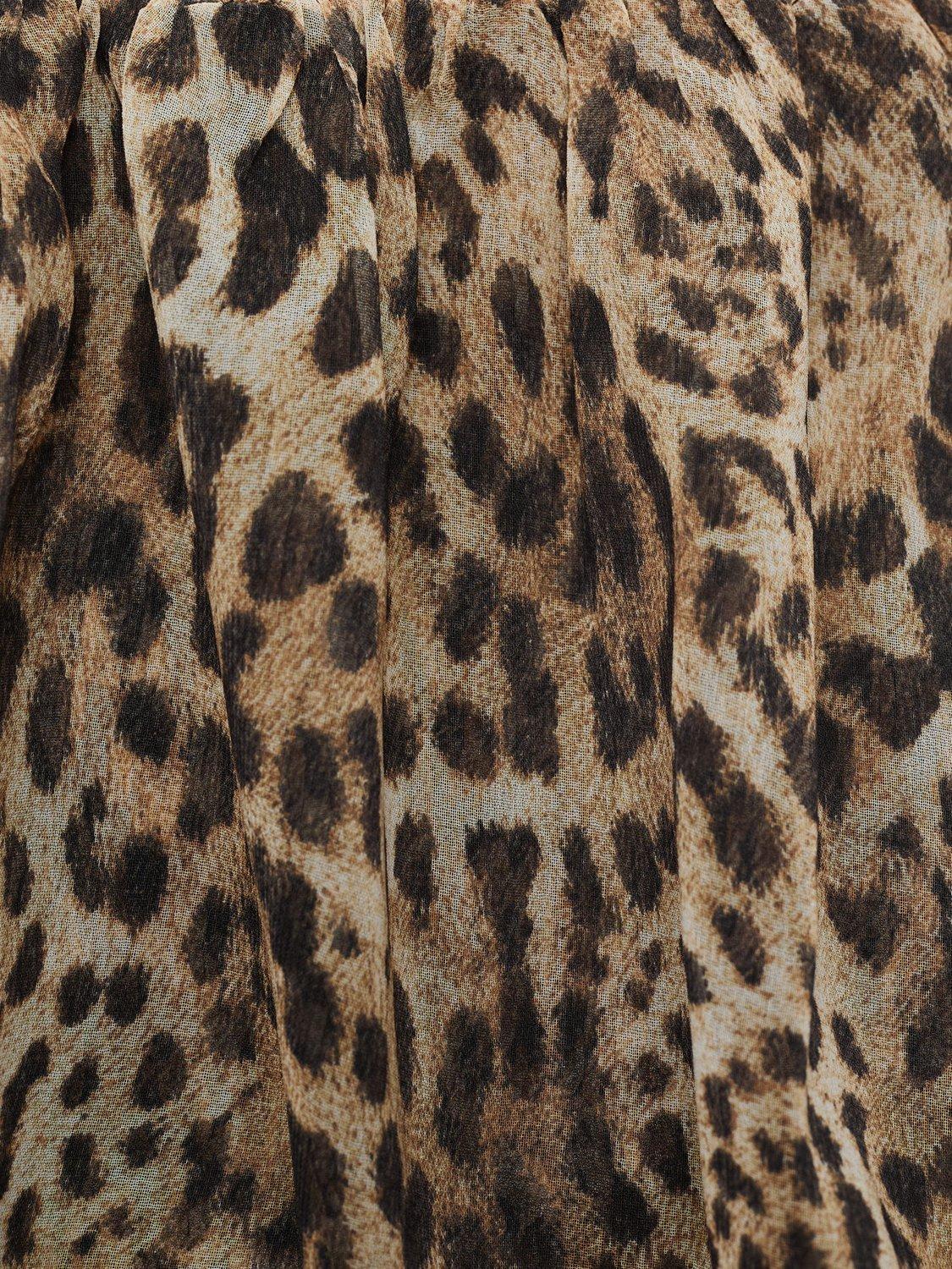 Product image 7 of 7, which shows Mango Laure Animal Print Ruffle Bandeau Top, Brown, L