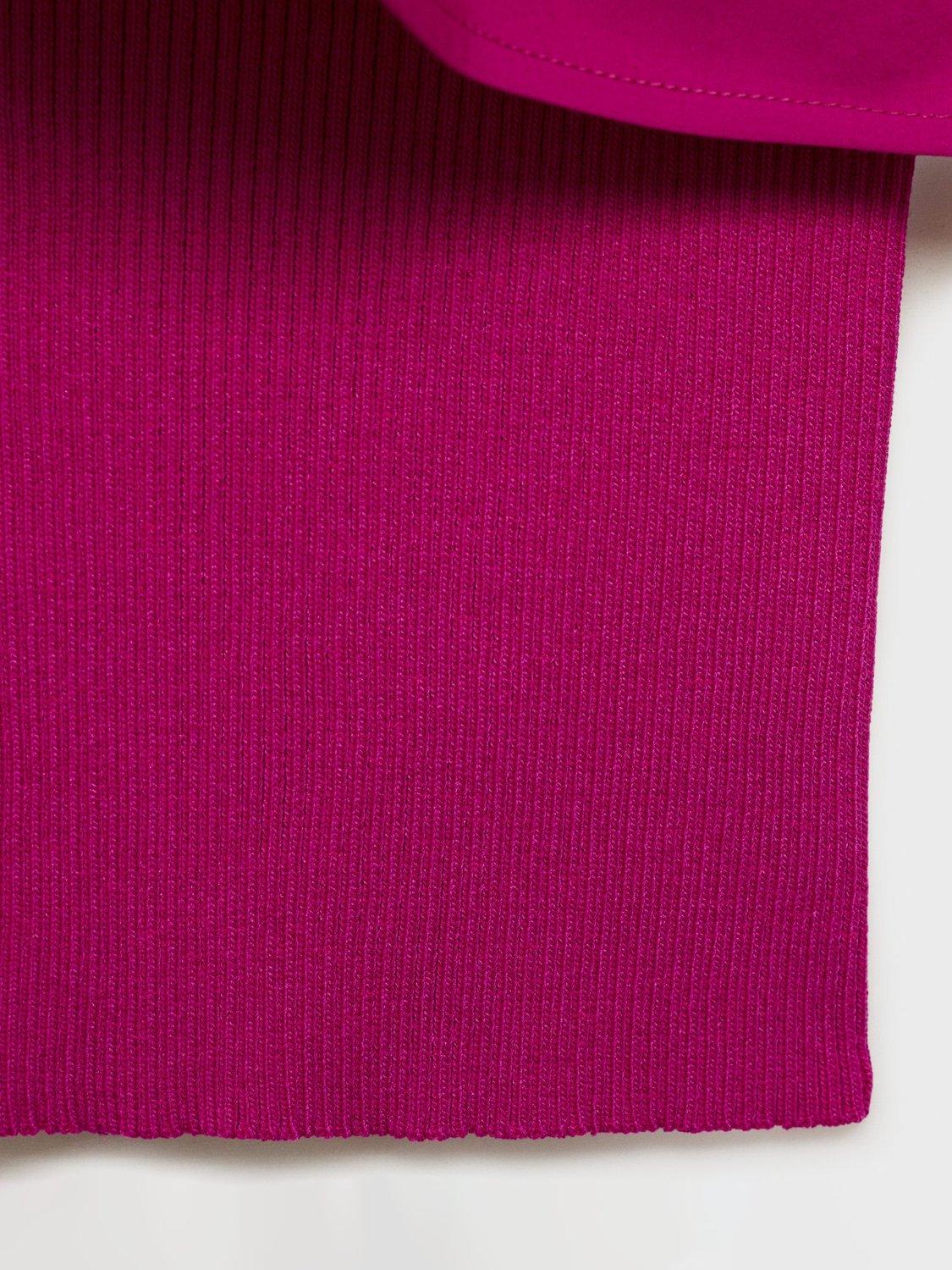 Product image 5 of 6, which shows Mango Ramona Ruffle Frill Asymmetric Top, Bright Pink, L