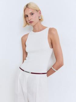 Mango Suenyo Fine Knit Sleeveless Top, Natural White