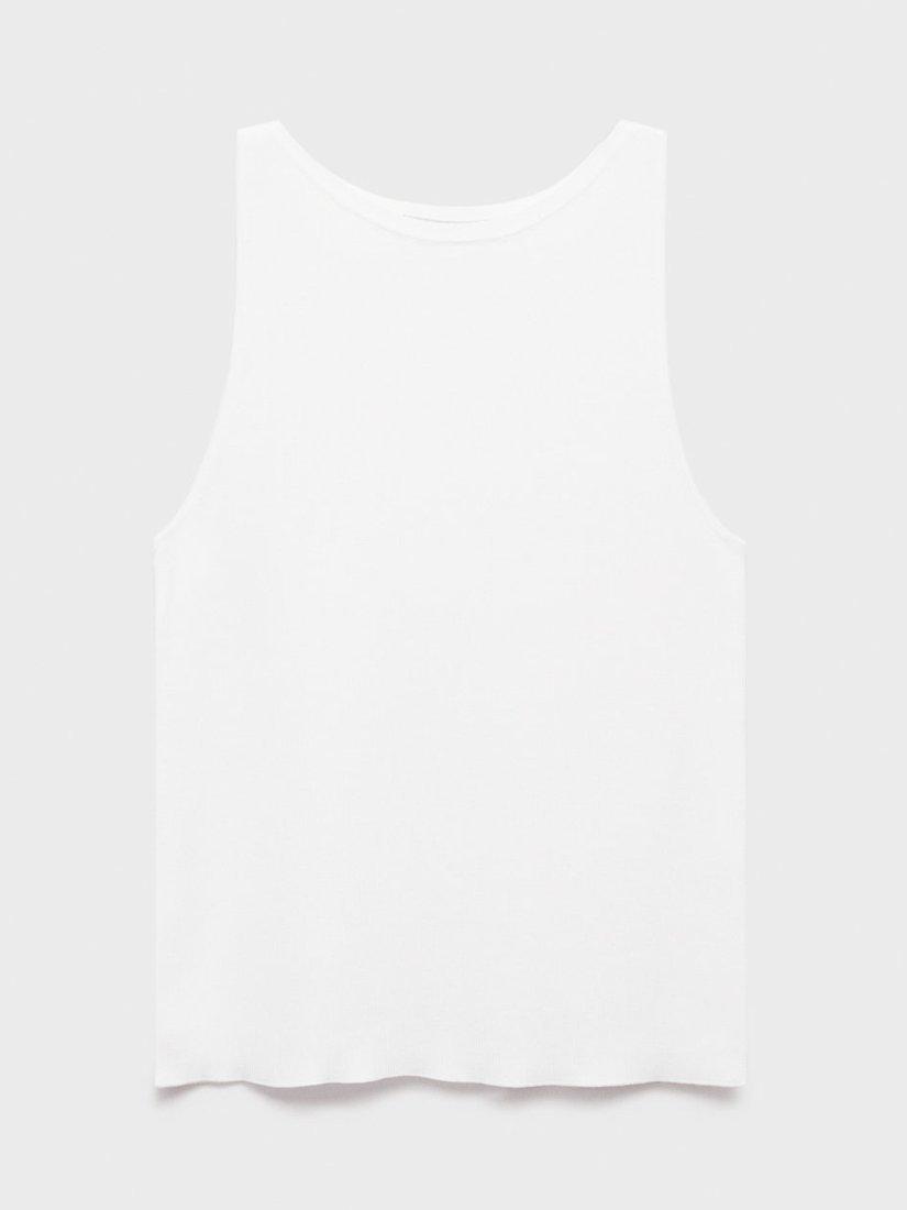Product image 3 of 7, which shows Mango Suenyo Fine Knit Sleeveless Top, Natural White, XXS