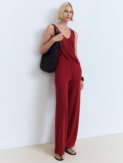 Mango Vella V-Neck Fine Knit Top - view 2, Red