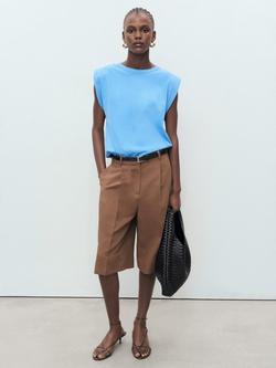 Mango Viri Cap Sleeve Top, Medium Blue - view 2, Medium Blue