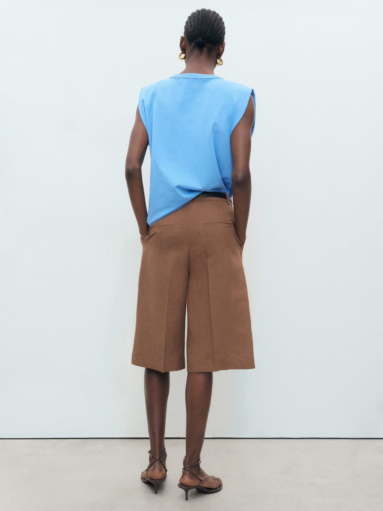 Product image 4 of 7, which shows Mango Viri Cap Sleeve Top, Medium Blue, 6XL