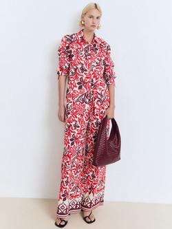 Mango Julia Wide Leg Trousers - view 2, Pink/Multi