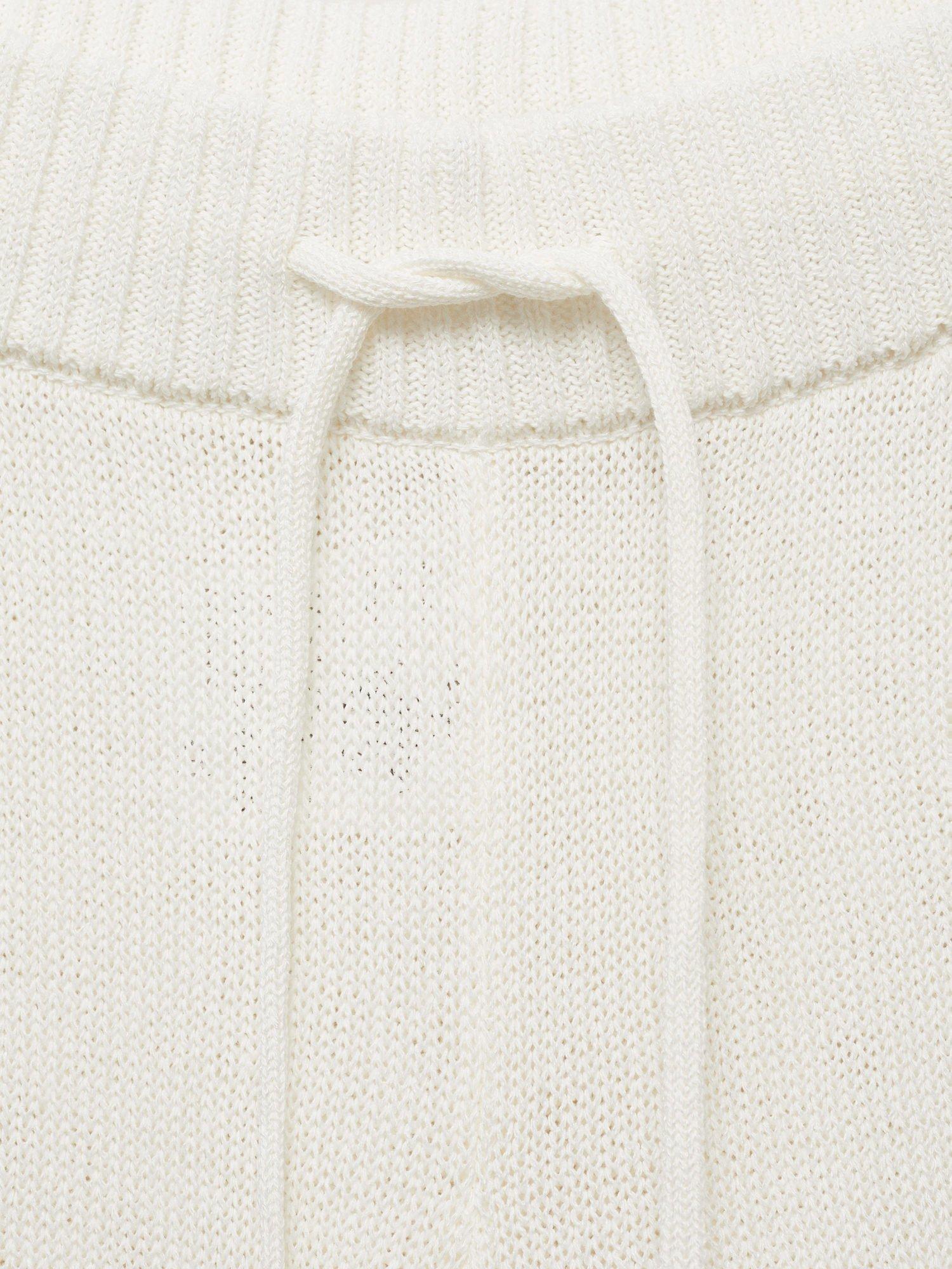 Product image 8 of 8, which shows Mango Paloma Cotton blend Straight Knitted Trousers, White, L