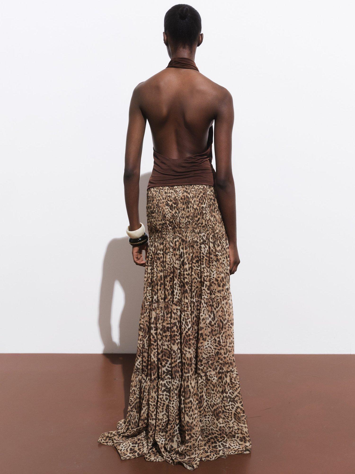 Product image 4 of 7, which shows Mango Alare Metallic Stud Drape Top, Dark Brown, L