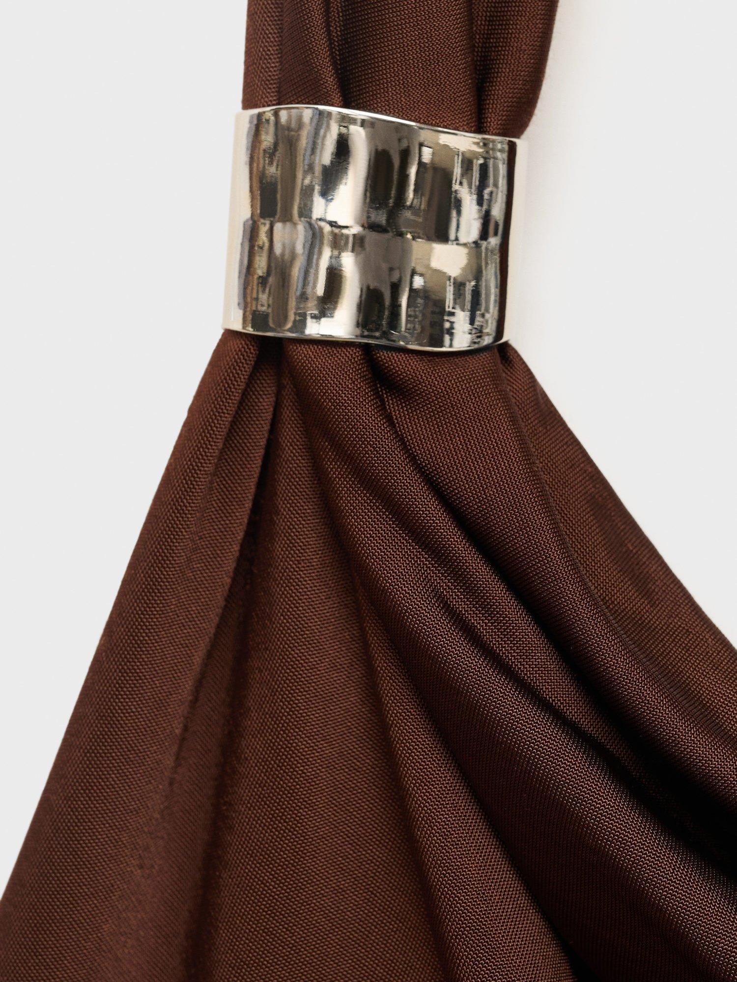 Product image 5 of 7, which shows Mango Alare Metallic Stud Drape Top, Dark Brown, L