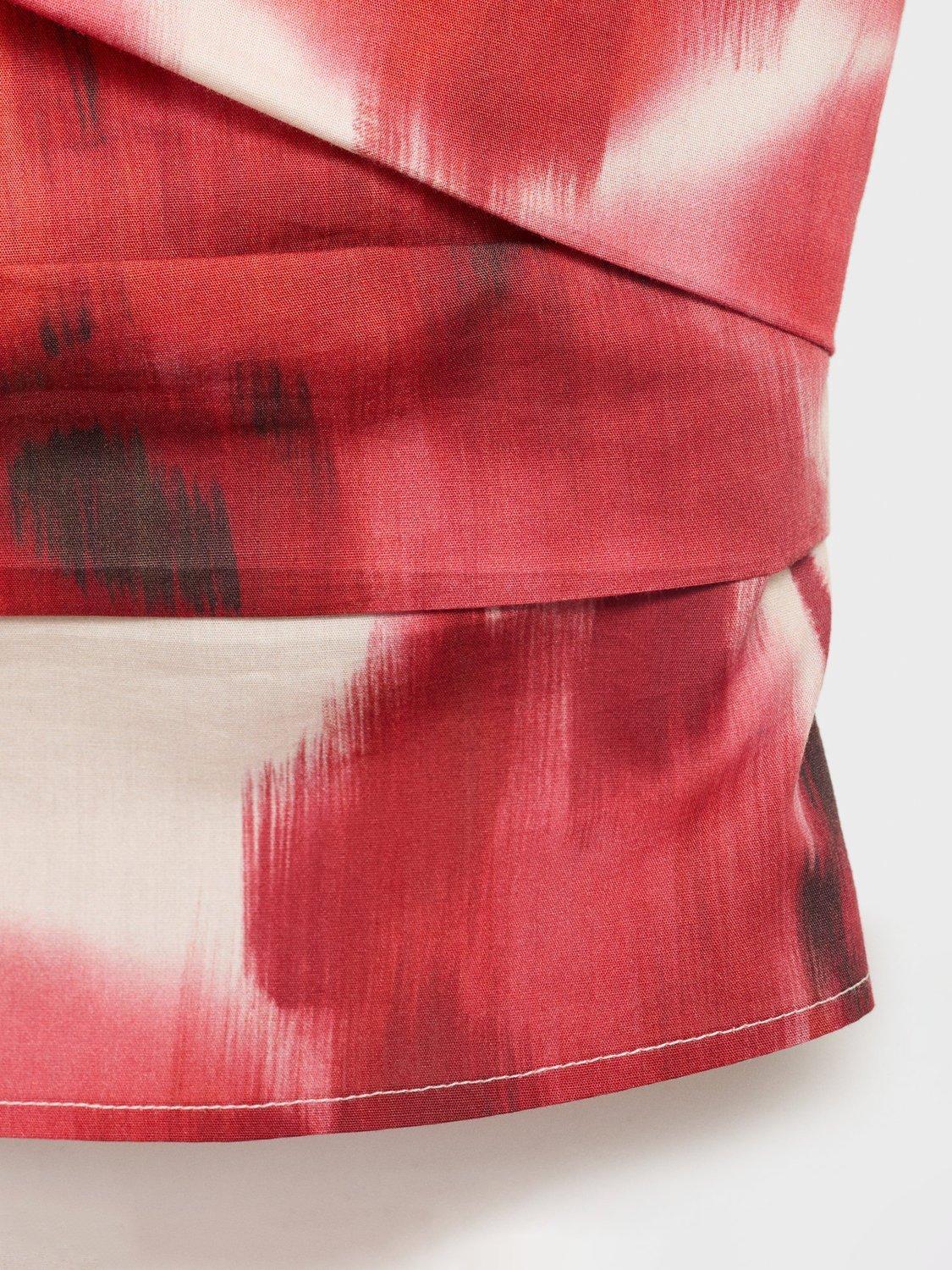 Product image 7 of 7, which shows Mango Aquare Abstract Floral Bandeau Top, Beige/Multi, L