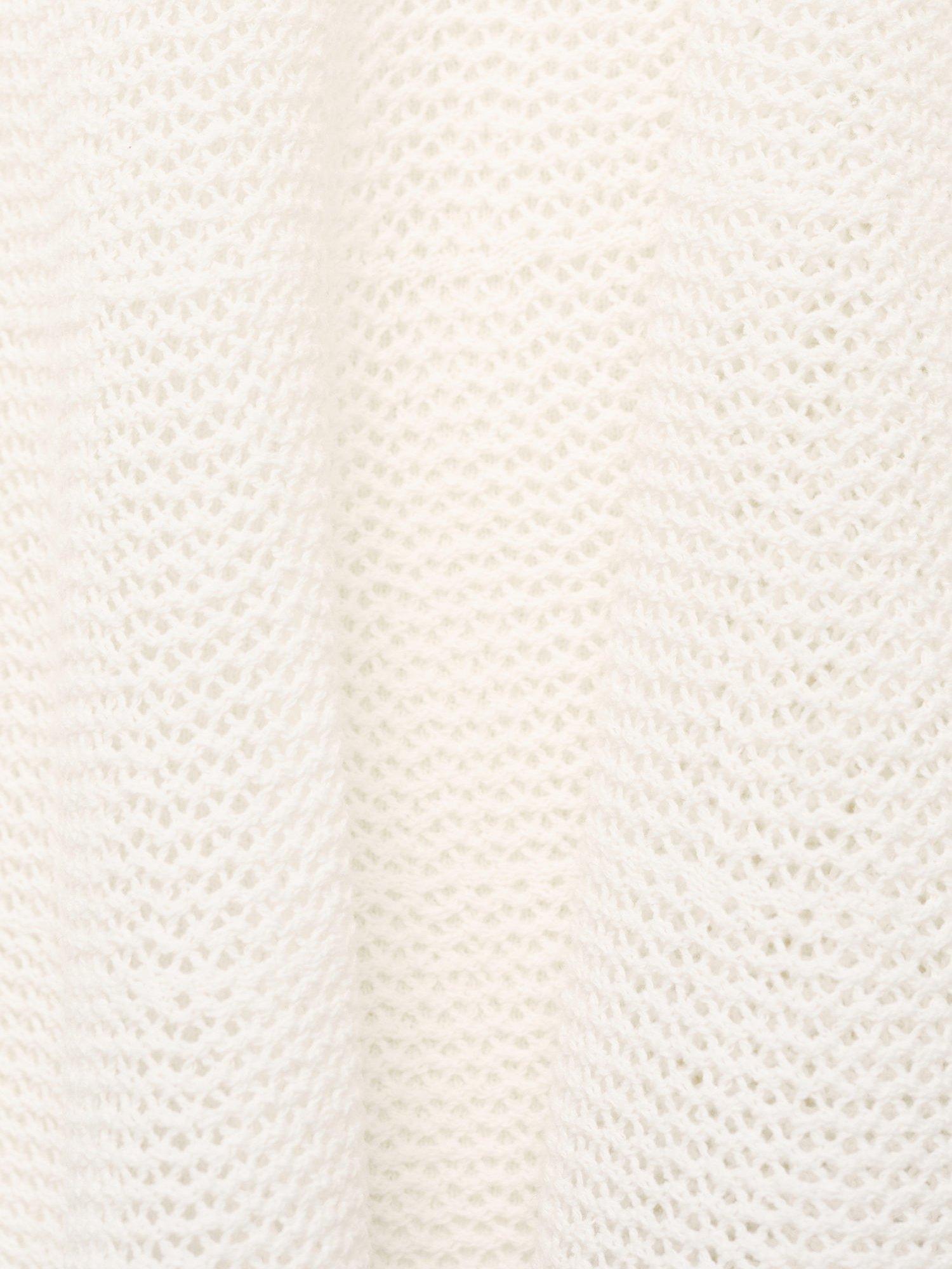 Product image 7 of 7, which shows Mango Capipota Ruffle Knit Crop Top, White, L
