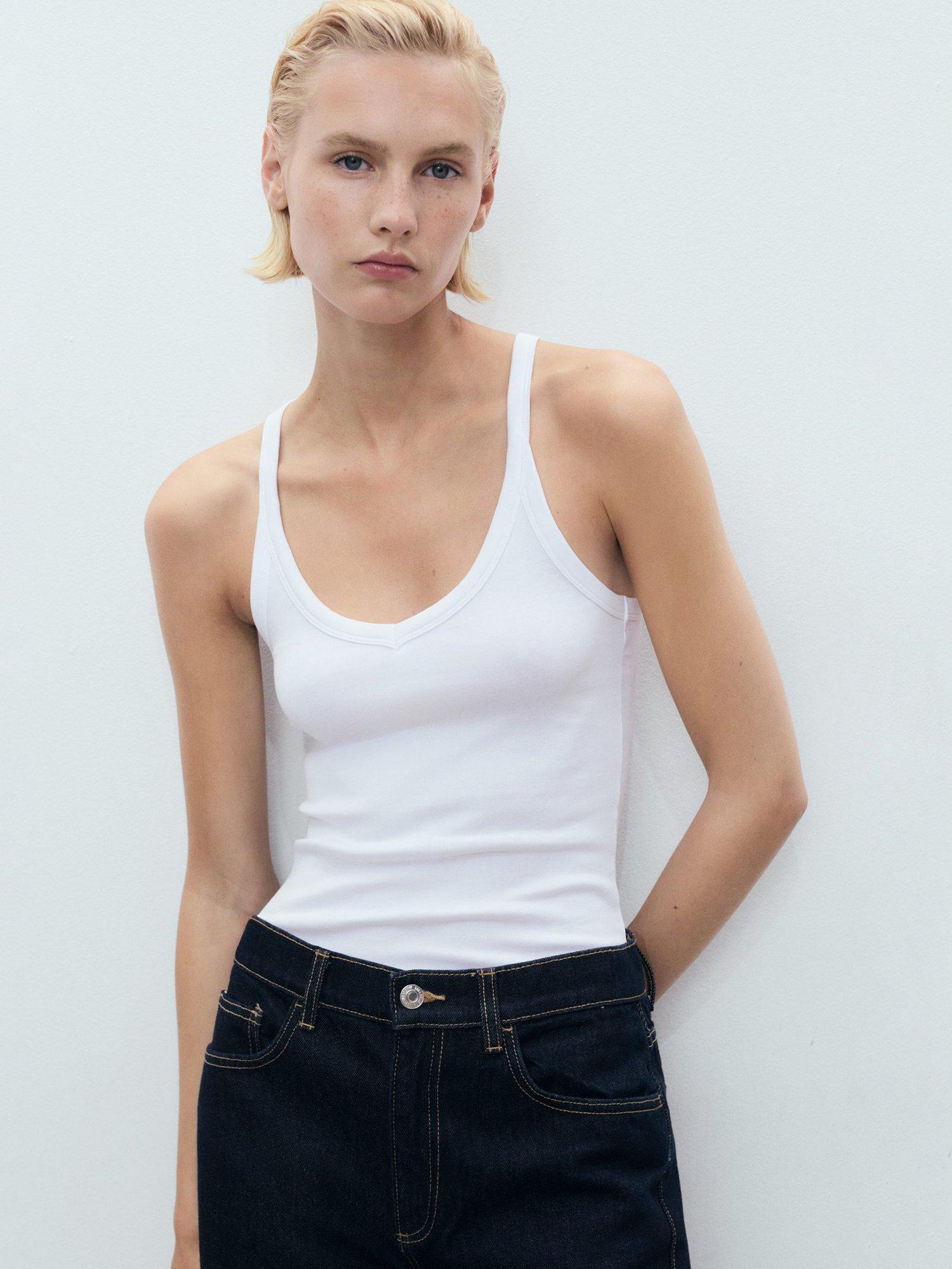 Product image 1 of 7, which shows Mango Chloe Top, White, XL