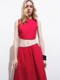 Mango Creta Knot Back Crop Top, Red