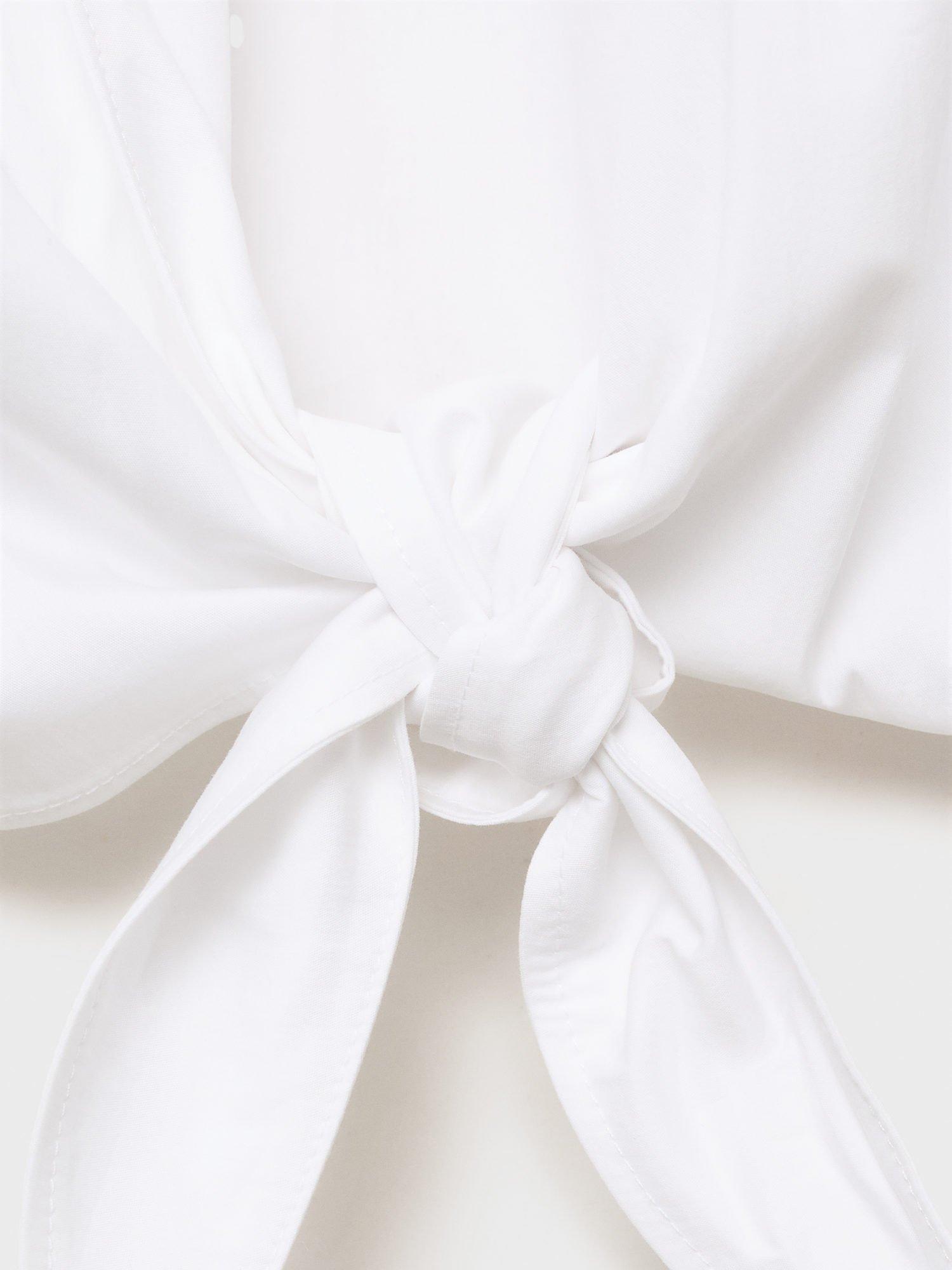 Product image 5 of 8, which shows Mango Creta Knot Back Crop Top, White, S