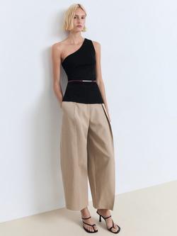 Mango David Asymmetric Drape Top - view 2, Black