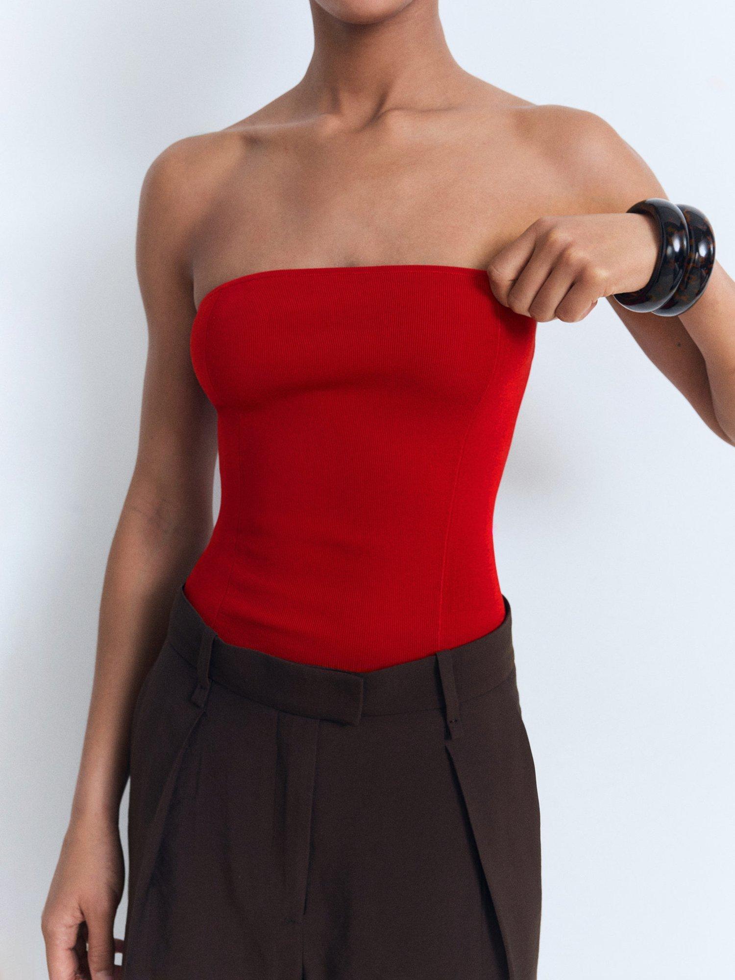 Product image 6 of 7, which shows Mango Gyal Tube Top, Red, S