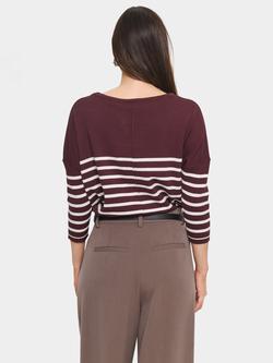 Saint Tropez Mila Stripe Casual Fit Top, Multi - view 2, Decadent Chocolate Fog