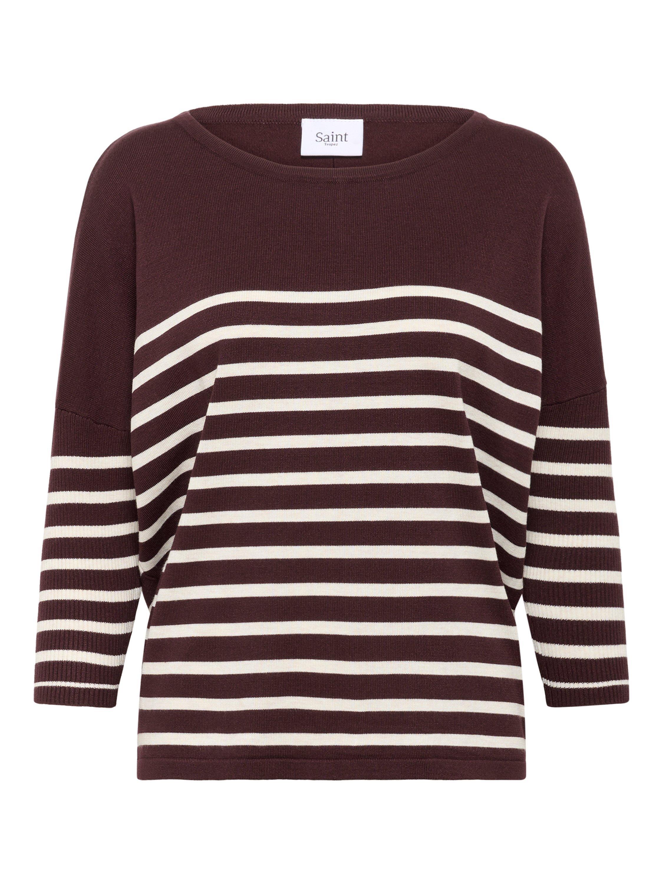 Product image 5 of 6, which shows Saint Tropez Mila Stripe Casual Fit Top, Decadent Chocolate Fog, XS