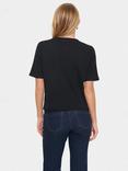 Saint Tropez Lecia Textured Short Sleeve Cardigan, Black