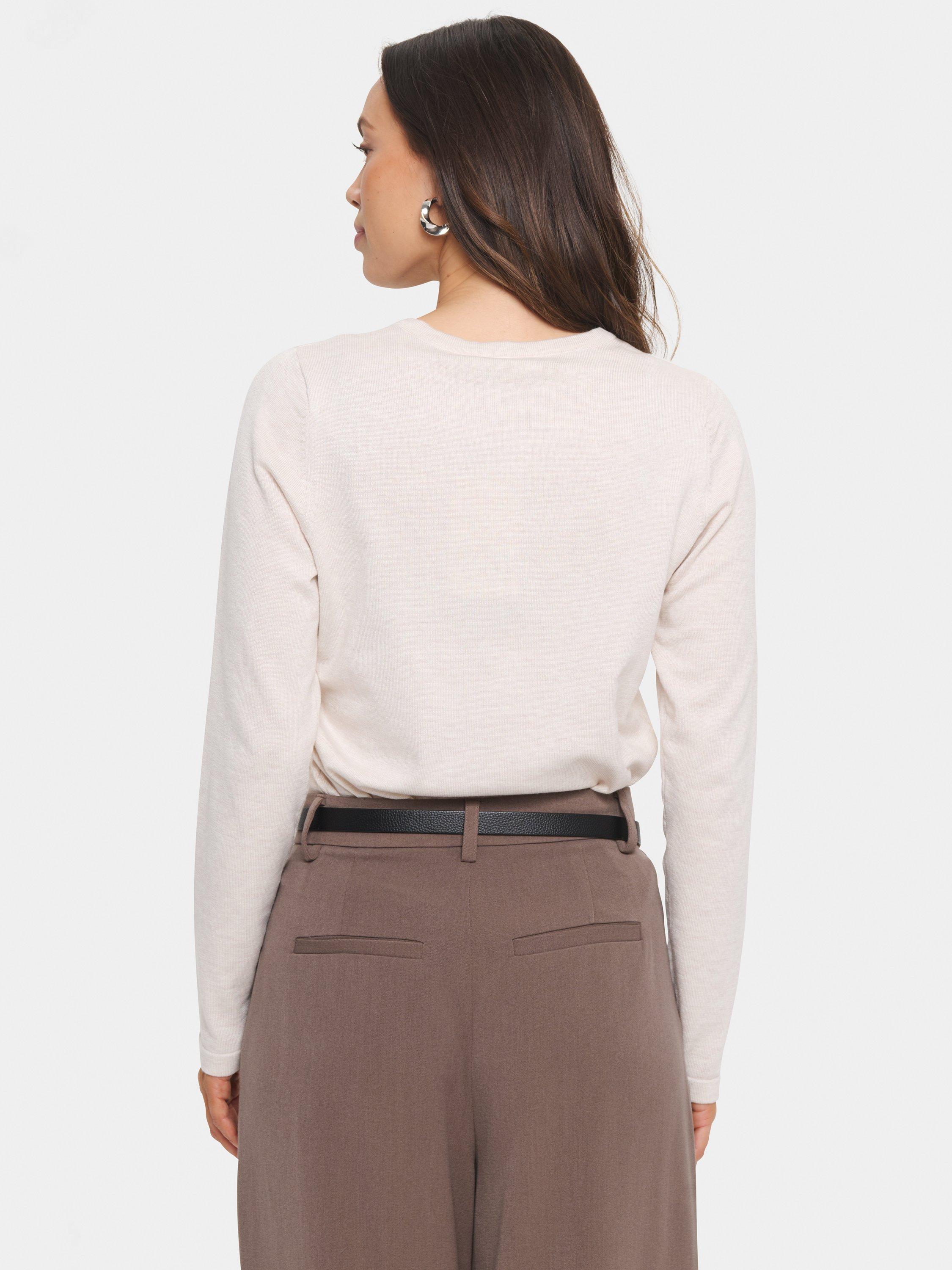 Product image 2 of 6, which shows Saint Tropez Mila Long Sleeve Round Neck Cardigan, Beige, XS