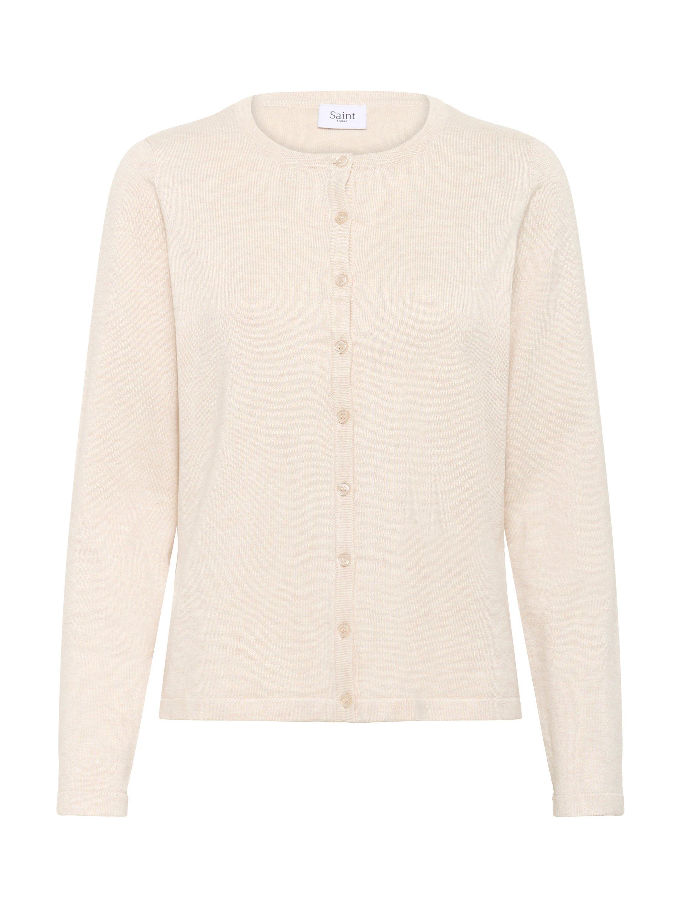 Product image 5 of 6, which shows Saint Tropez Mila Long Sleeve Round Neck Cardigan, Beige, XS