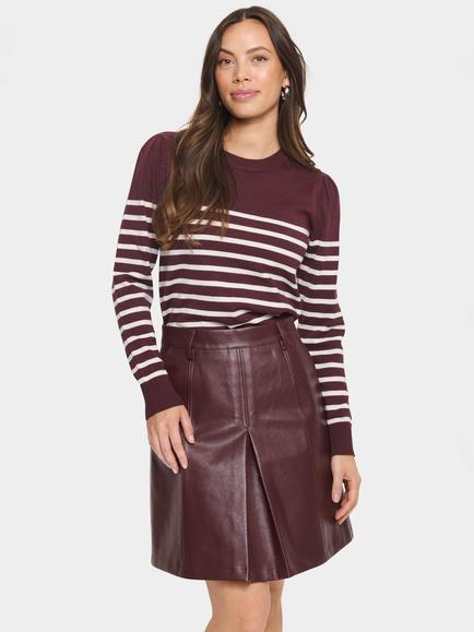 Saint Tropez Mila Stripe Long Sleeve Jumper, Decadent Chocolate Fog, Decadent Chocolate Fog