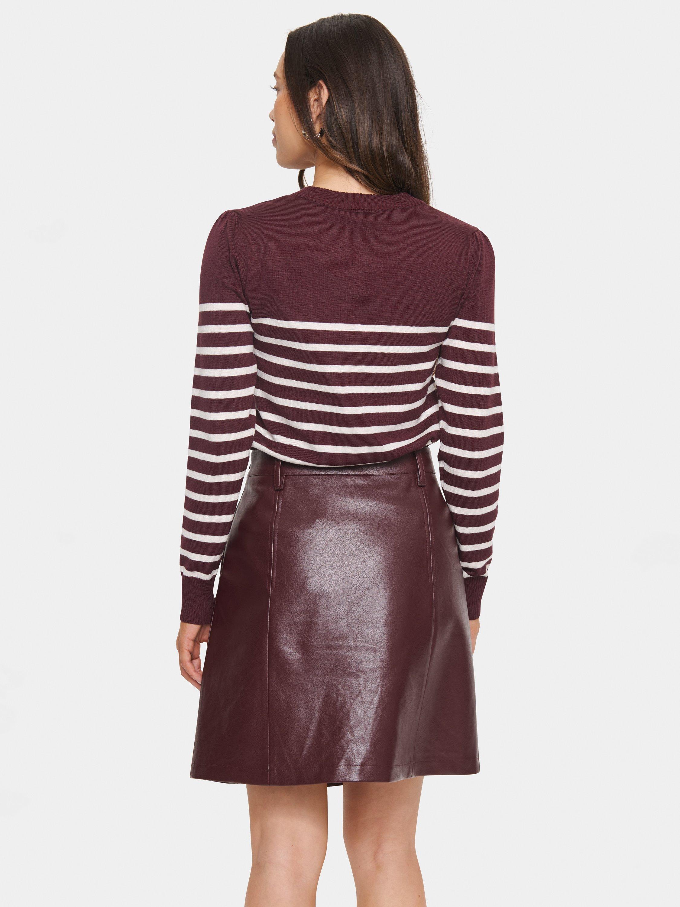 Product image 2 of 6, which shows Saint Tropez Mila Stripe Long Sleeve Jumper, Decadent Chocolate Fog, XS