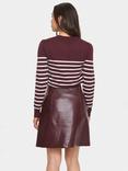 Saint Tropez Mila Stripe Long Sleeve Jumper, Decadent Chocolate Fog