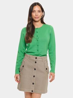 Saint Tropez Mila Long Sleeve Round Neck Cardigan, Mid Green