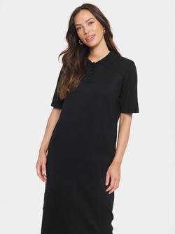 Saint Tropez Mila Short Sleeve Collar Midi Dress, Black