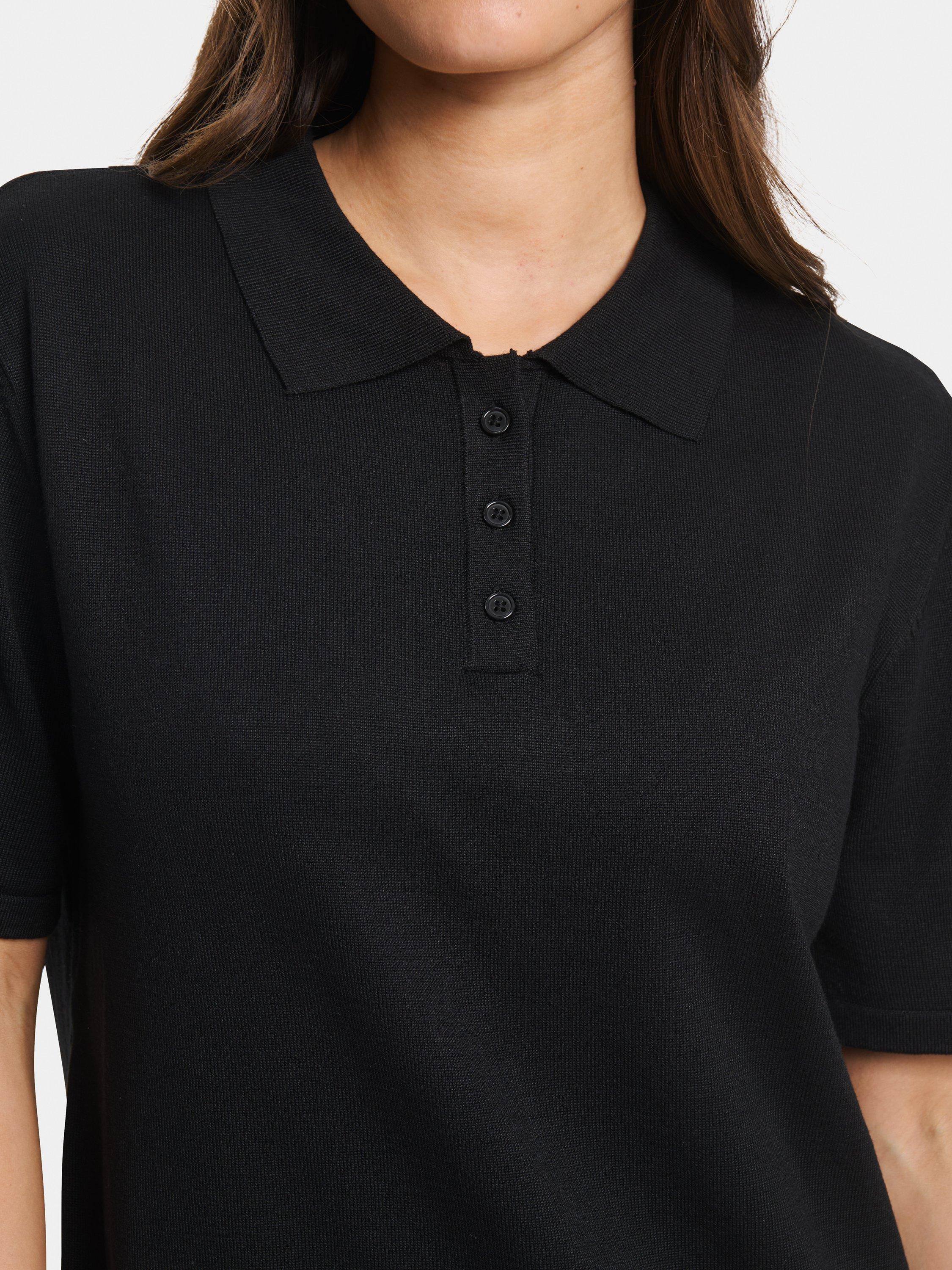 Product image 4 of 6, which shows Saint Tropez Mila Short Sleeve Collar Midi Dress, Black, XS