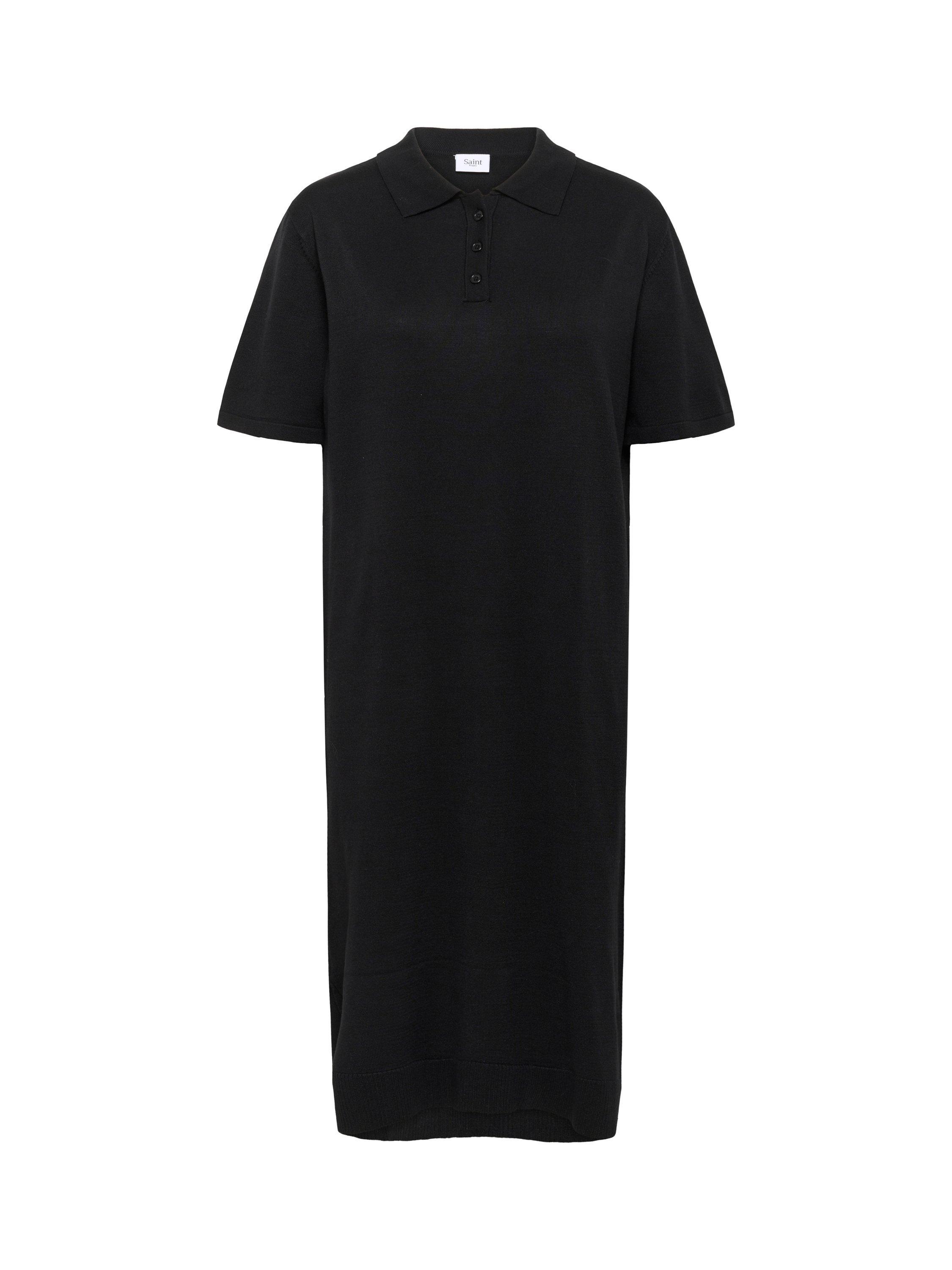 Product image 5 of 6, which shows Saint Tropez Mila Short Sleeve Collar Midi Dress, Black, XS