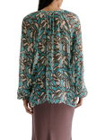 Malina Mareva Abstract Pure Silk Top, Ocean Corals