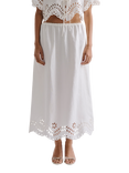 Malina Chara Broderie Anglaise Maxi Skirt, White