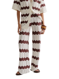 Malina Keily Chevron Stripe Knit Trousers, Brown/White